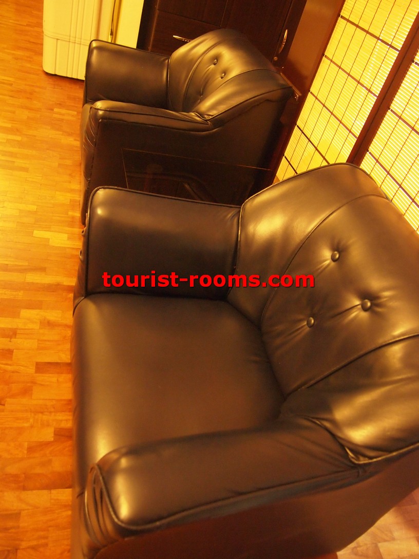 SOFAS INSIDE ONE ADRIATICO PLACE CONDOMINIUM APARTMENT IN MALATE MANILA